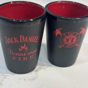Jack Daniel’s Black and Red Shot Glasses.